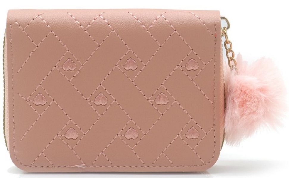 Een handige kleine roze / beige portemonnee