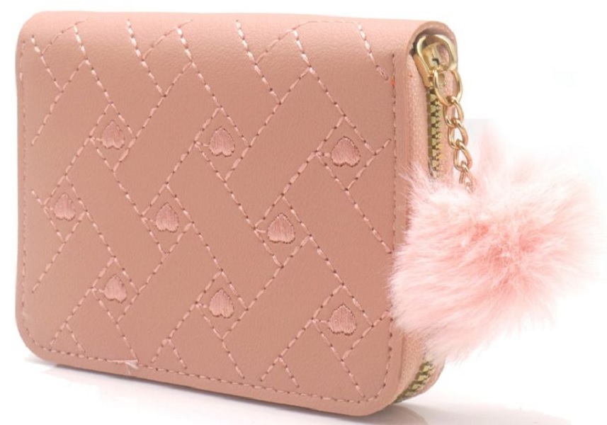 Een handige kleine roze / beige portemonnee - Afbeelding 2