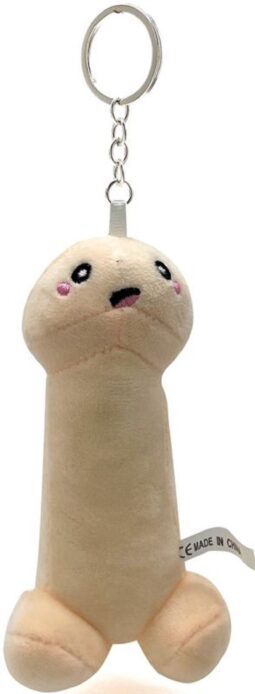 Sleutelhanger-penis-beige-wit-15cm-BestelEenKado.nl