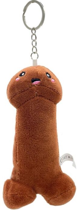 Sleutelhanger-penis-bruin-15cm-BestelEenKado.nl
