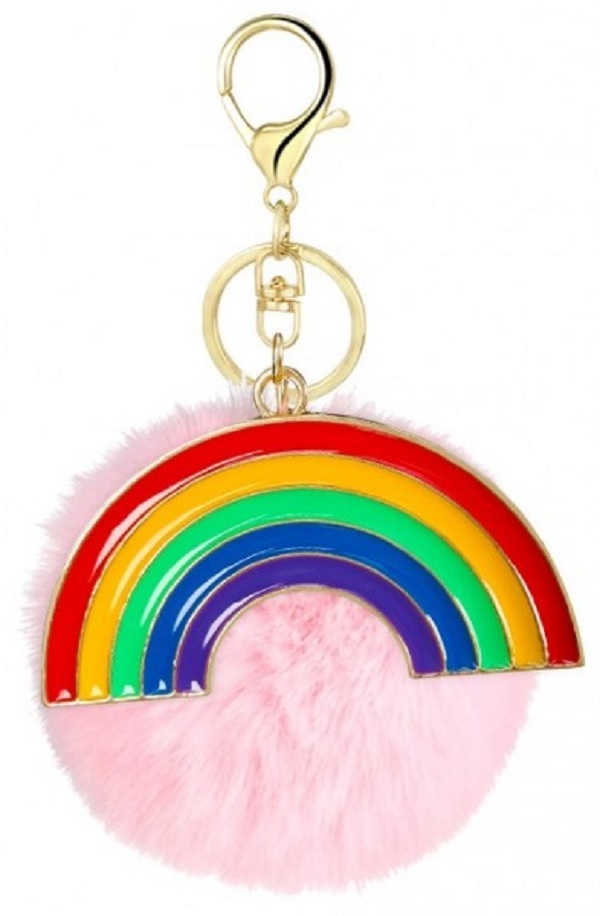 Sleutelhanger fluffy bal 7cm